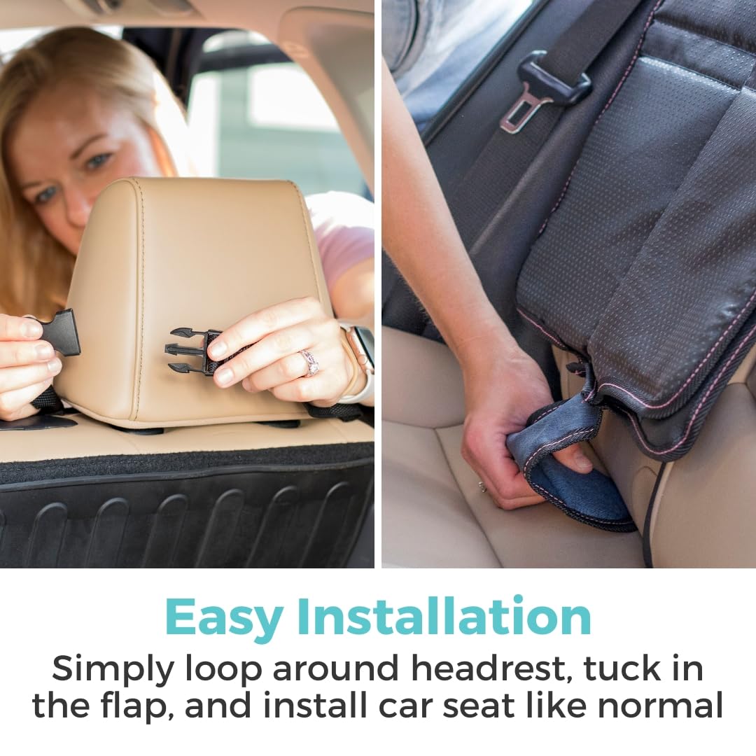 Toddleroo By North States On-The-Go Large Car Seat Protector For Child Car Seat, Protects Car Upholstery, Slip-Resistant Backing