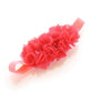 My Lello Baby Flower Headbands Fabric Beaded Trio Stretchy Elastic Pair (Coral/Jade)