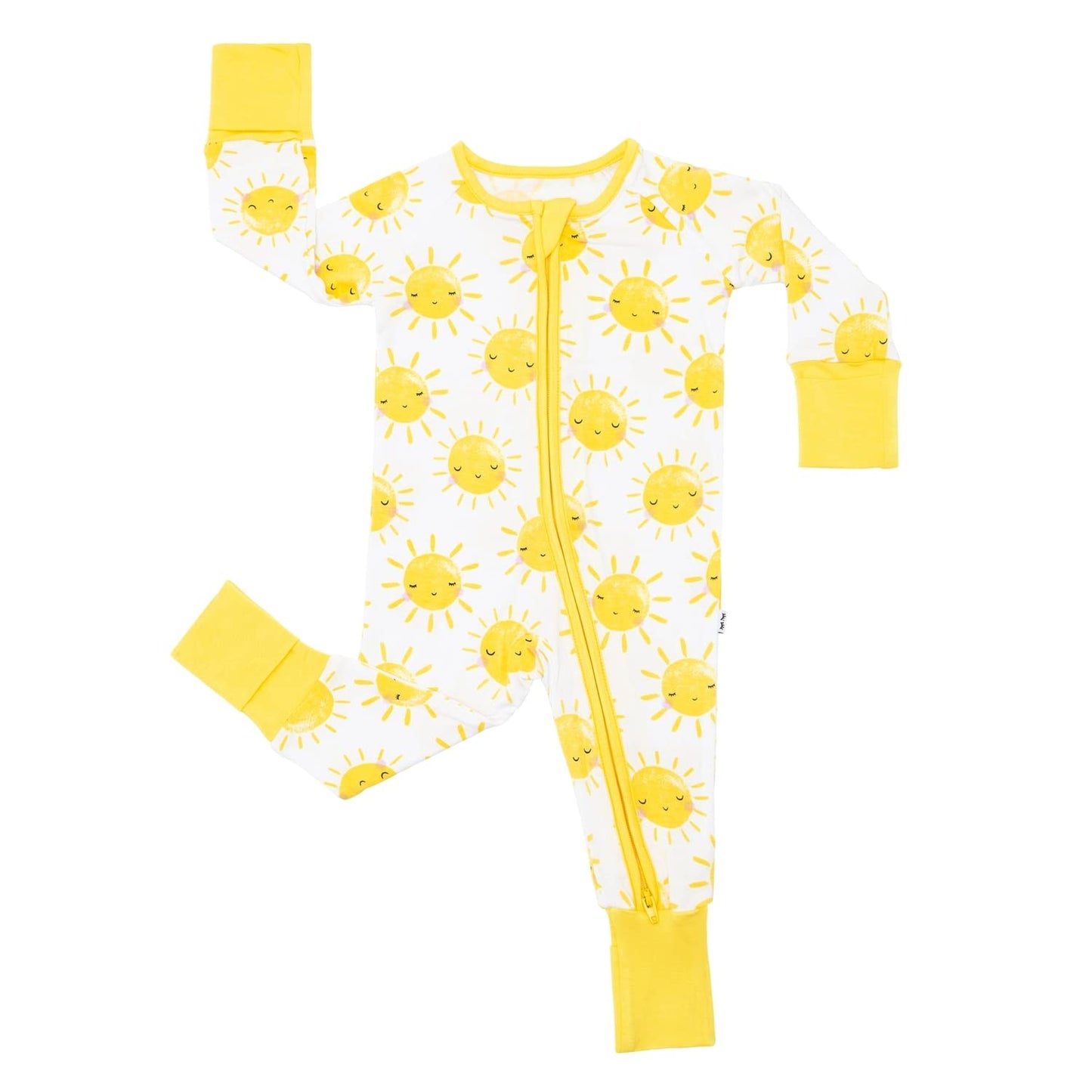 Little Sleepies Sunshine Zippy Pajamas - Bamboo Viscose Sleeper For Boys And Girls, 0-3 Months, Unisex-Babies, Pajamas With 2-Wa