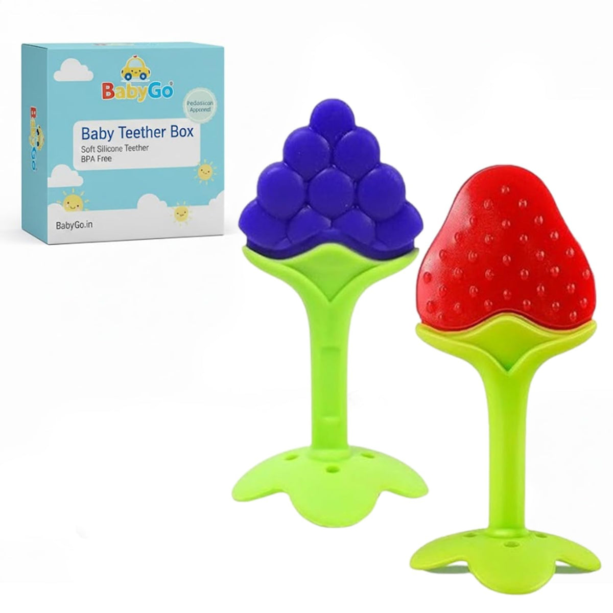 Babygo Silicone NippleShaped Baby Teether Set | BpaFree Organic Gum Soother For Newborns & Infants | Gentle Oral Comfort & Tee