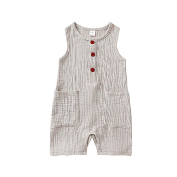 Arleysh Newborn Infant Unisex Baby Boy Girl Button Solid Romper Bodysuit One Piece Jumpsuit Outfits Clothes (Grey, 18-24 Months)
