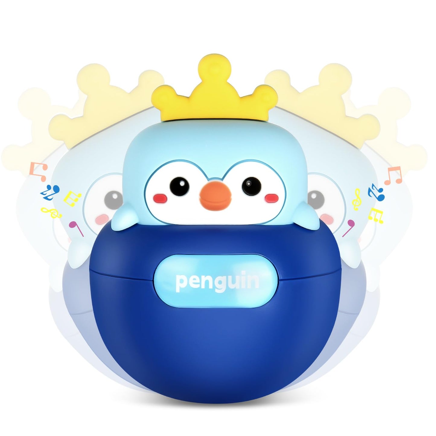 Yaozyety Baby Penguin Wobble Toys, Infant Roly-Poly Tumbler Musical Wobbler, Babies Sensory Development & Teething Toy for Newbo