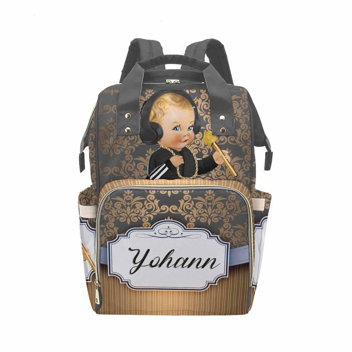 M Yescustom Personalized Name Diaper Bag Backpack, Crown Diaper Baby Bags For Mom & Dad Portable Travel Back Pack Baby Shower Gi