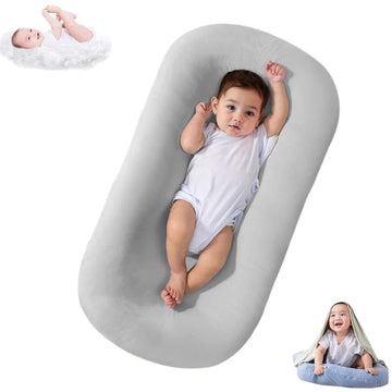 DAOLUAN Baby Lounger Bionic Organic Lounger Soft Breathable Baby Nest for Newborn Infant Babies 0-18 Months (Grey, OneSize)