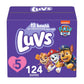 Luvs Size 5 Baby Diapers, Platinum Protection Bluey Diapers For Day & Night, Size 5, 124 Count (Packaging May Vary)