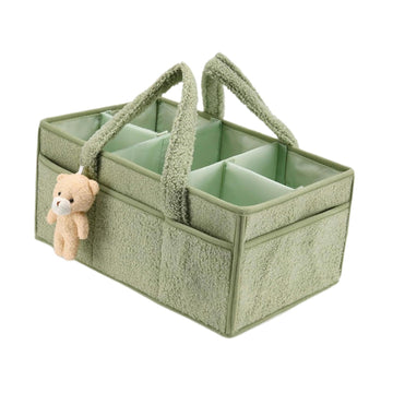 ATORSE Plush Baby Diaper Bag Stylish Nursery Storage Bag Baby Shower Gift Organizer Green