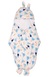 mittenbooty Bunny Wrapper or Swaddle in Ultra Soft Whale Muslin Fabric Multicolour