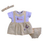 Smart Baby Interlock Cotton Frock Set For Baby Girl  Stylish Soft Dress With Bloomer & Headband | 912 Months | Yellow And Whit