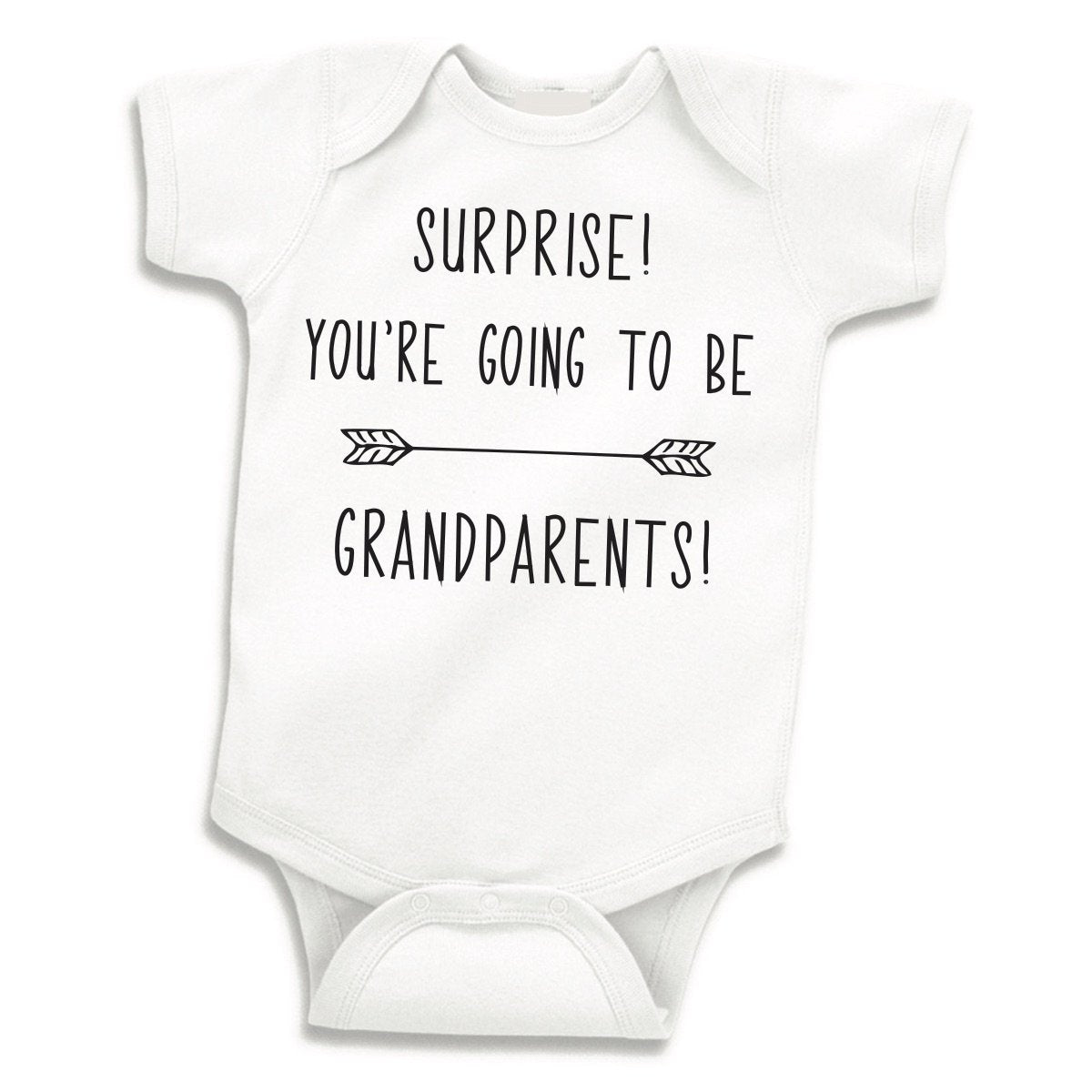Bump And Beyond Designs Surprise Pregnancy Announcement Grandparents, Newborn Bodysuit, White, 0-3 Months