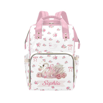 Personalized Baby Diaper Bag Backpack for Women, Custom Name Nursing Mommy Daypack, Diaper Bag for Girls Boys, New Mom Gifts (Fl