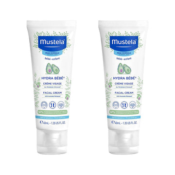 Mustela Hydra Bebe Facial Cream With Vitamin E - Combo Pack - 80Ml (2 X 40Ml) | Baby Face Nourishing Moisturizer
