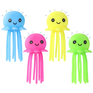 4 Pcs Octopus Water Balls, Novelty Rubber Smile Octopus Splash Balls Cute Floating Kids Bath Toys for Kids Pool Stress Toy Gift 