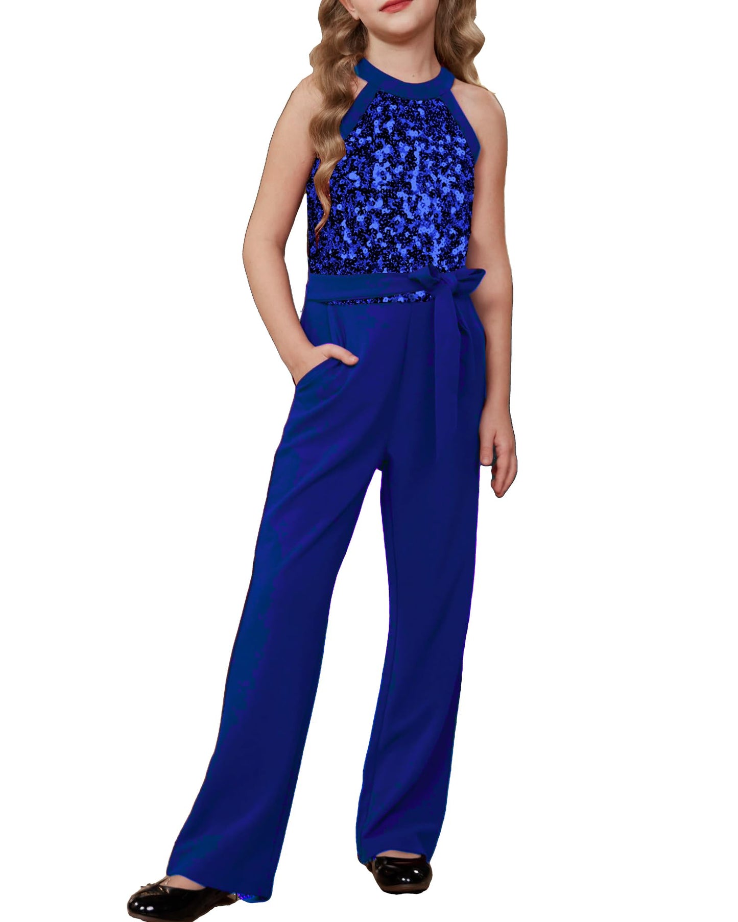 Grace Karin Blue Romper Size 8-10 Fashion Sequin Costumes Fashion Formal Romper Tween Overall