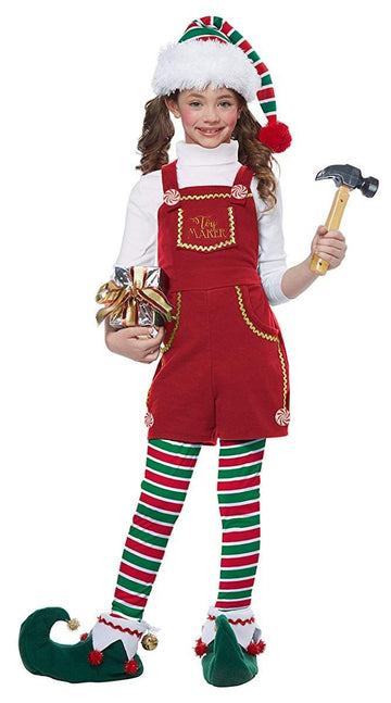 California Costumes Girls Toymaker Elf, Girl Child Costume, Red, Extra Small