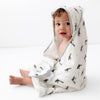 Bamboo Viscose Baby Hooded Towel & Washcloth Set for Babies and Toddlers, Orca, Soft & Absorbent