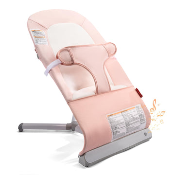 Tiny Marvels Baby Bouncer - Baby Bouncer seat, Infants Bouncy Seat with Music, Compact & Foldable, Machine Washable Seat Pad, Id