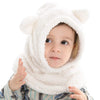 Baby Girls Boys Winter Warm Scarf Hat Kids Thick Earflap Hood Cap With Ear 6M-7T (White,S)