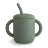Mushie 100% Silicone Training Cup & Straw For Toddlers | 6 Months+ (Dried Thyme)
