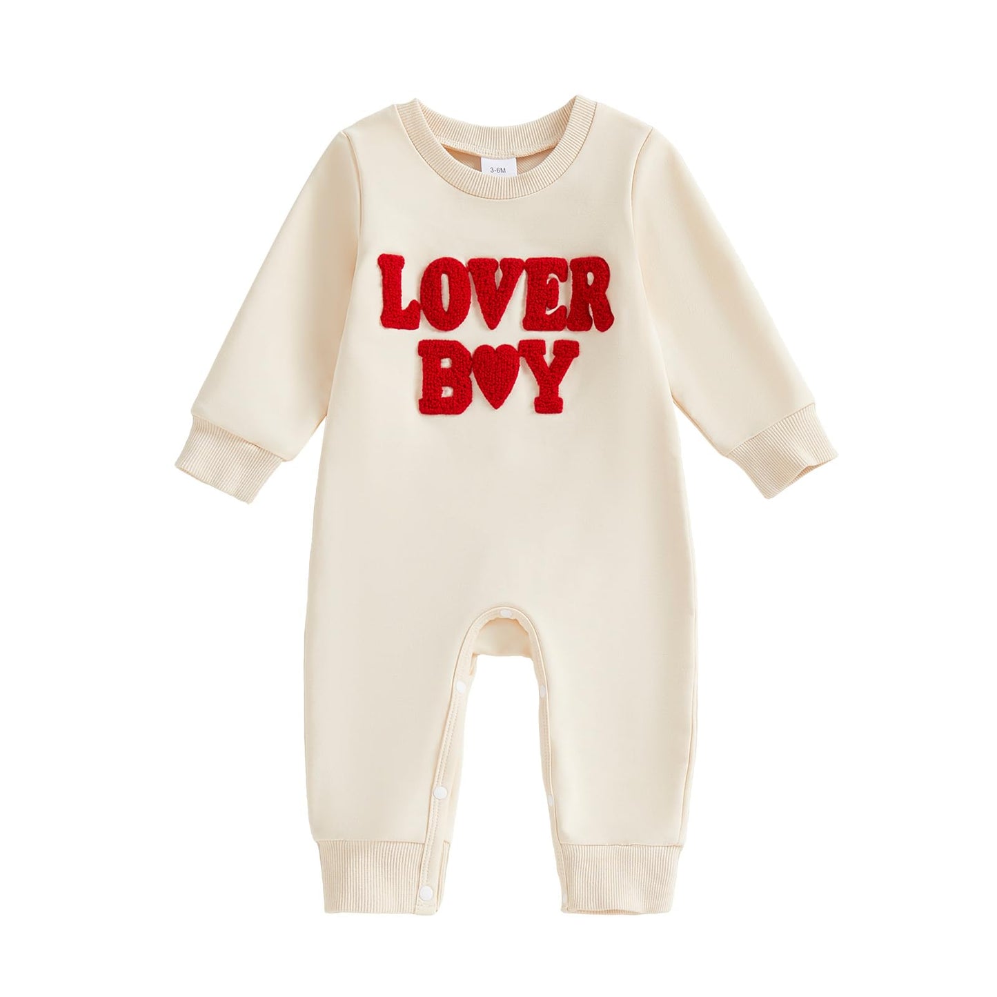Rourufy Baby Boy Valentines Outfit Newborn One Piece Jumpsuit Long Sleeve Onesie Infant Cute Romper Spring Fall Clothes (A Lover