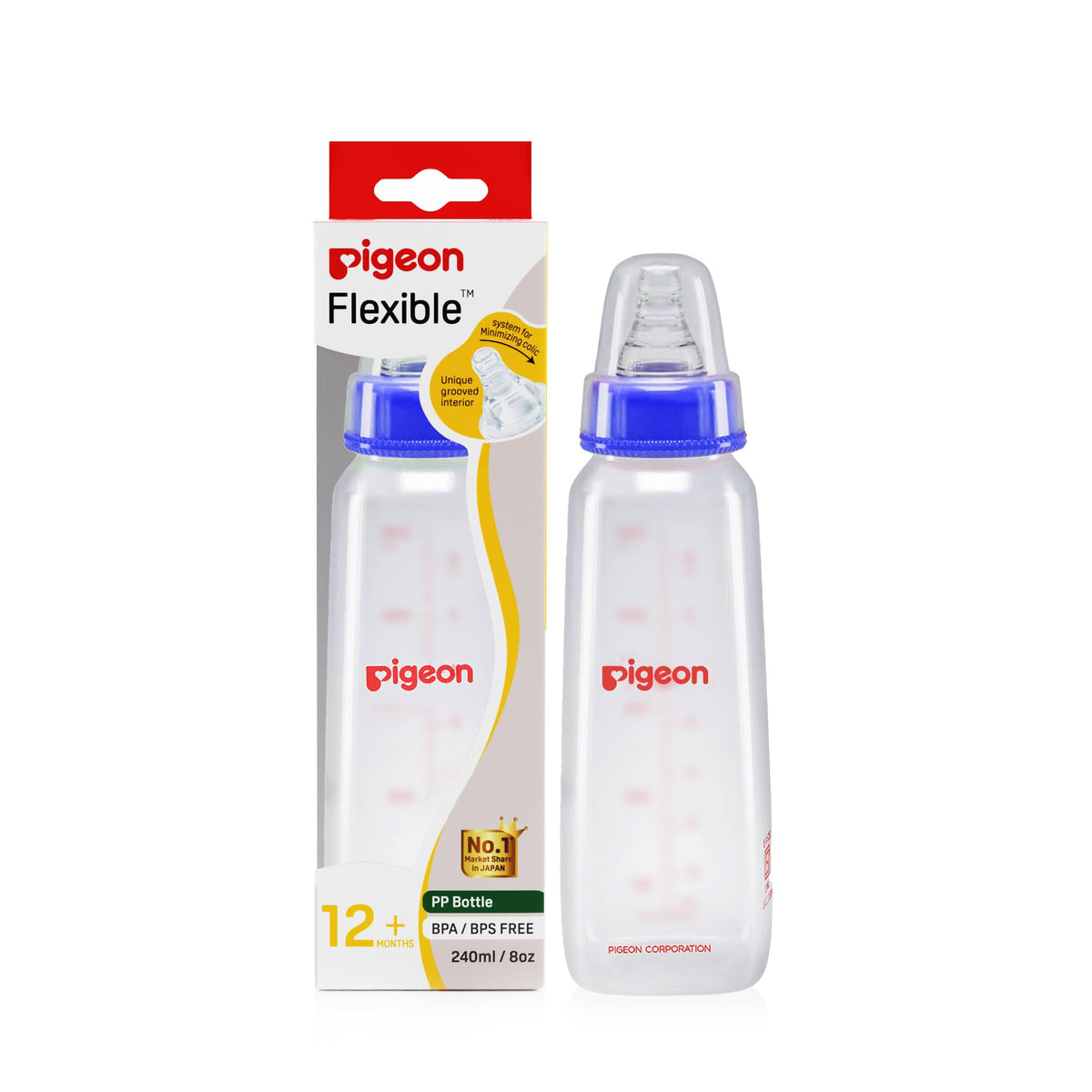 Pigeon Flexible Baby Feeding Bottle | JapanS No.1 Brand | Ideal For 12+ Month Babies | Bpa Free| Bps Free | Uniquely Designed N