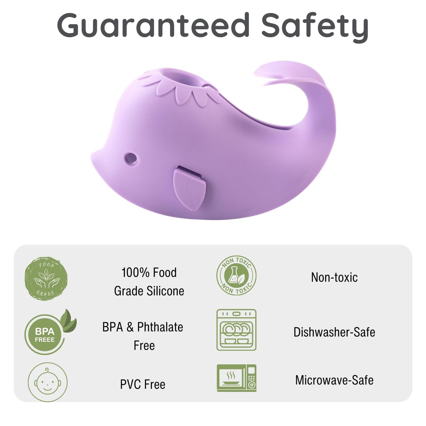 Pandaear Baby Bathtub Faucet Cover For Kids Toddlers - Bath Spout Cover For Baby Bathroom Tub, Whale (Purple)