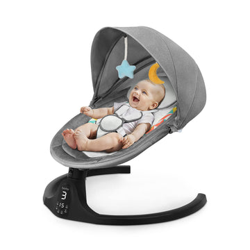 Bioby Baby Swing for Infants,The Five-Point Seat Belt,Bluetooth Touch Screen/Remote Control Baby Bouncer with Music Speaker,Moto