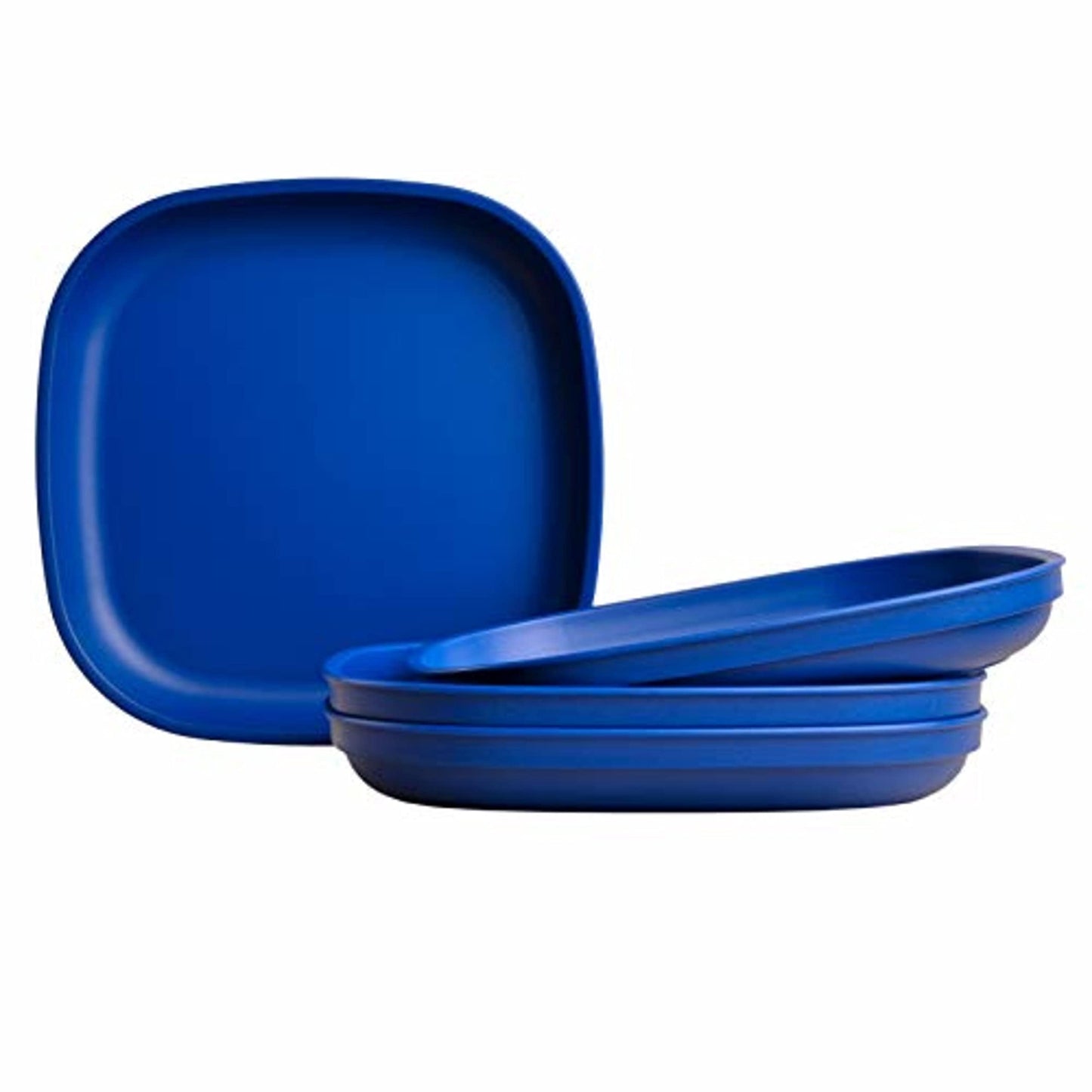 Re-Play Toddler Plates - 32 Oz. Deep-Walled Flat Kids Plates - Dishwasher & Microwave Safe - Made in USA - Set of 4-9 x 9 x 1.25