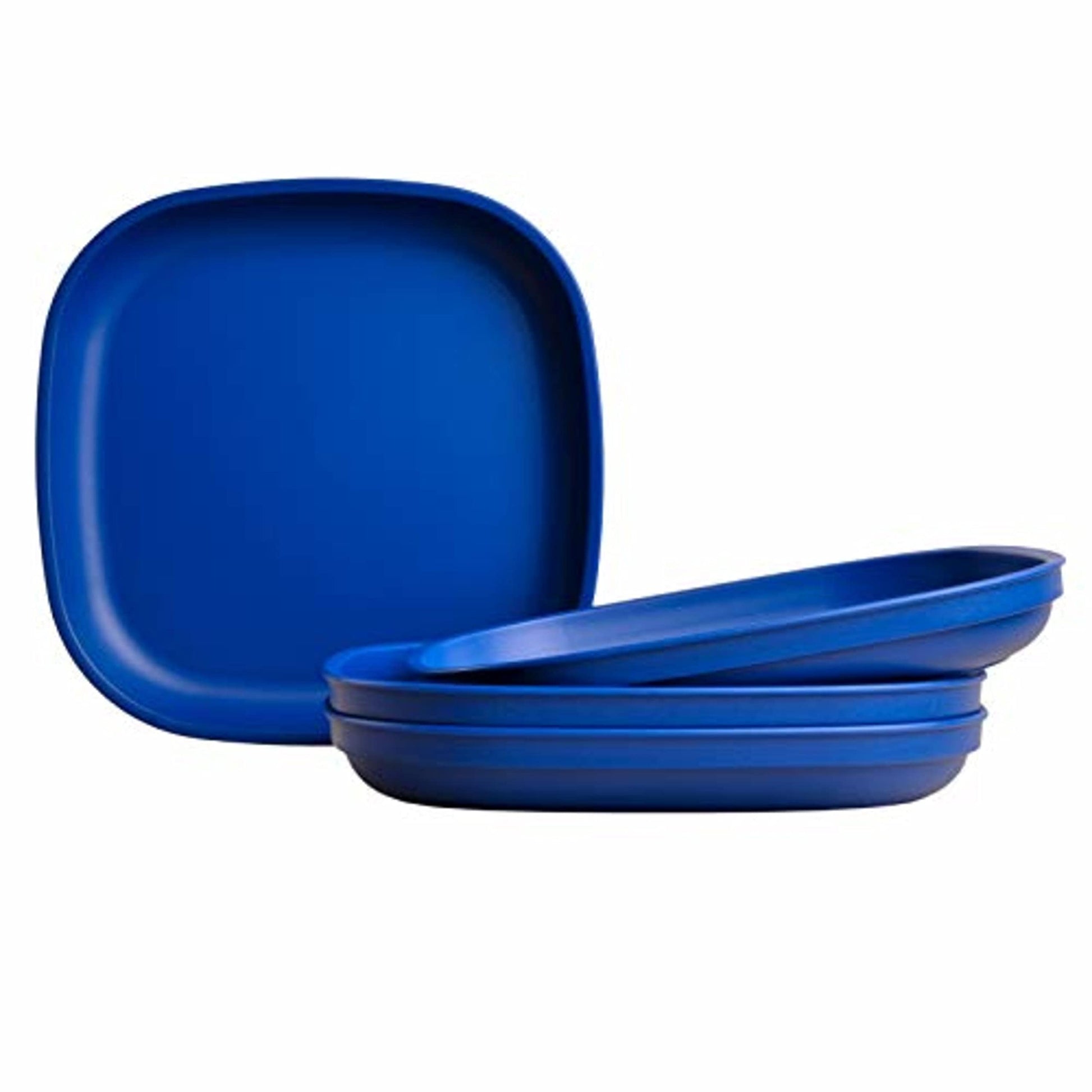 Re-Play Toddler Plates - 32 Oz. Deep-Walled Flat Kids Plates - Dishwasher & Microwave Safe - Made in USA - Set of 4-9 x 9 x 1.25