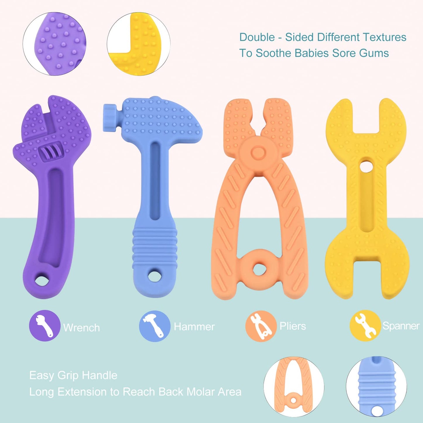 Teething Toys for Babies 3-6 Months 6-12 Months, Baby Teething Toys, Silicone Baby Teether Toys, Baby Chew Toys, Molar Teether,