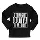 Haase Unlimited Straight Outta Timeout - Trouble Maker Long Sleeve Toddler Cotton Jersey Shirt (Black, 2T)