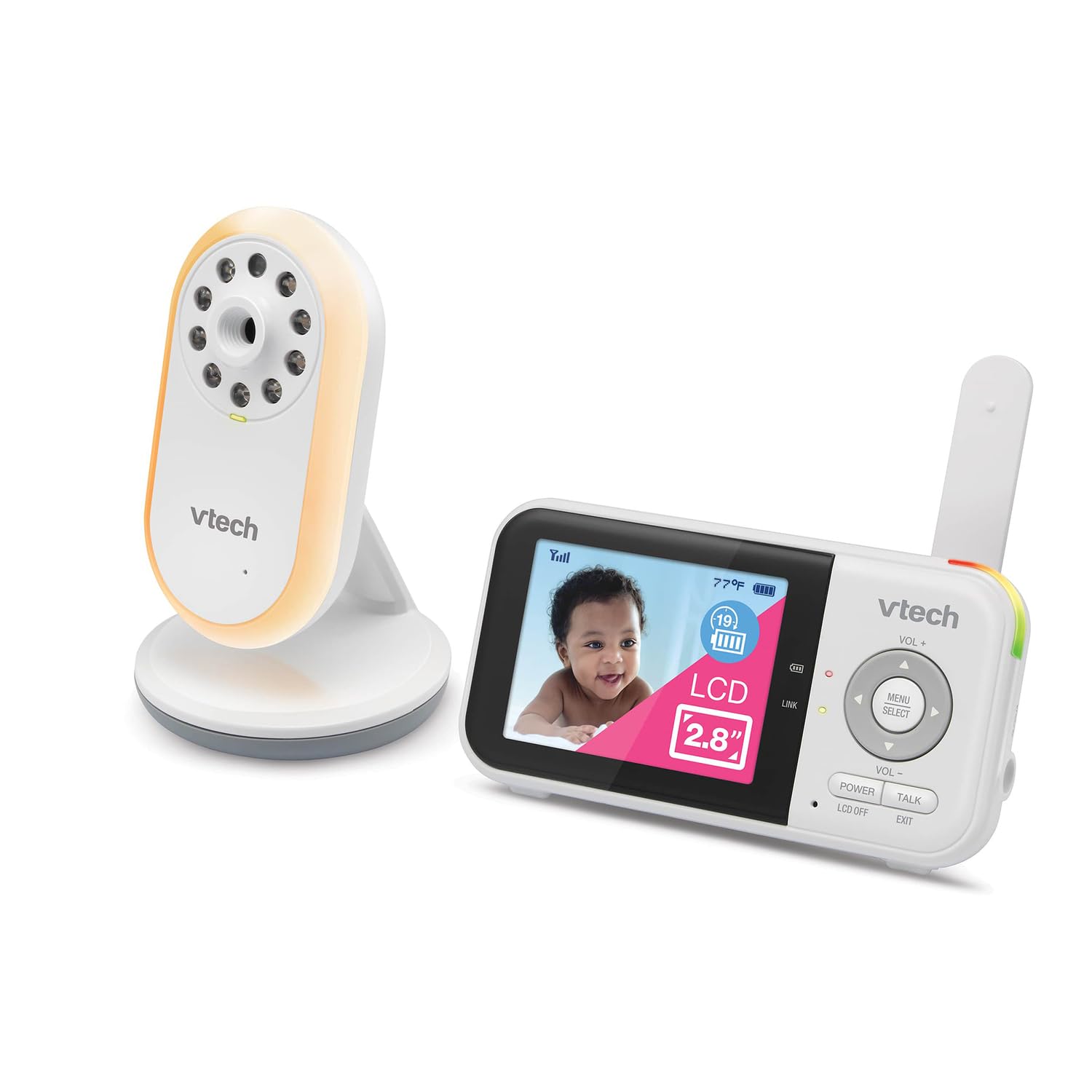 Vtech Vm3258 2.8' Digital Video Baby Monitor With Night-Light, Two-Way Audio, And Temperature Sensor