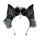 Vigvan Handmade Wolf Fox Ears Animal Cosplay Cute Head Accessories For Halloween (Chain Grey Black)