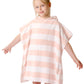Tbezy Toddler Bath Towel Poncho Thick Cotton Striped Beach Towels For Kids Gifts (2-6, Pink)