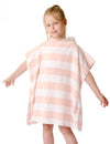 Tbezy Toddler Bath Towel Poncho Thick Cotton Striped Beach Towels For Kids Gifts (2-6, Pink)