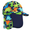Kids Legionnaires Hat, Upf 50+ Sun Protection Swim Cap Flap Hat For Kids, Quick Drying Boys Sun Hat, Dinosaur, 1-2 Years