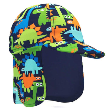 Kids Legionnaires Hat, Upf 50+ Sun Protection Swim Cap Flap Hat For Kids, Quick Drying Boys Sun Hat, Dinosaur, 1-2 Years