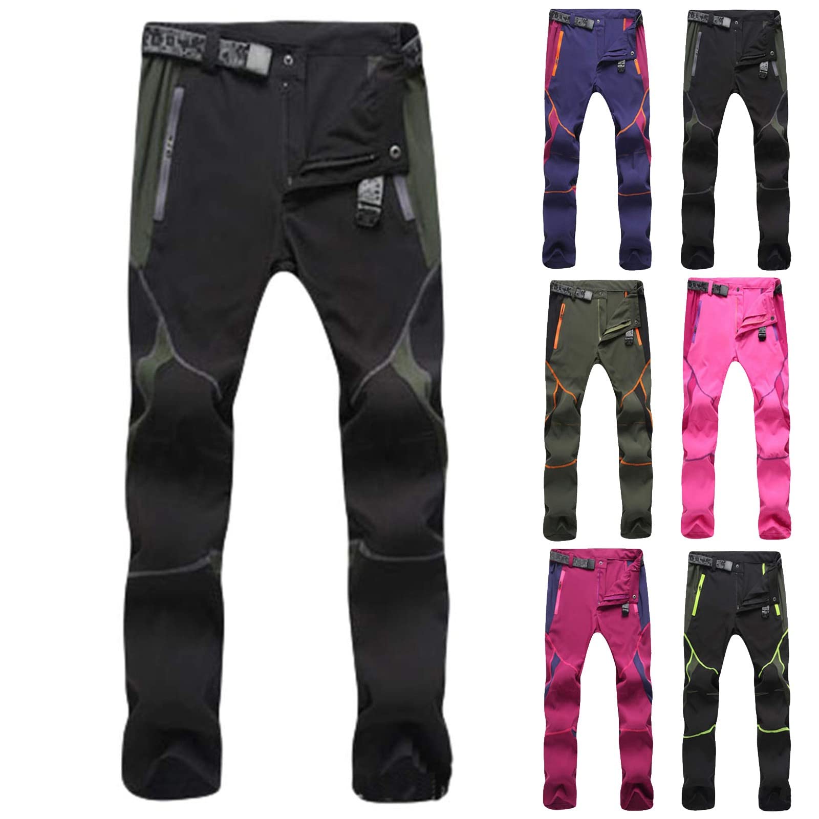 cllios Women Waterproof Hiking Pants Lightweight Stretch Pants Quick Dry Pants Unisex Pants Adults Outdoor Sports Travel Pants S