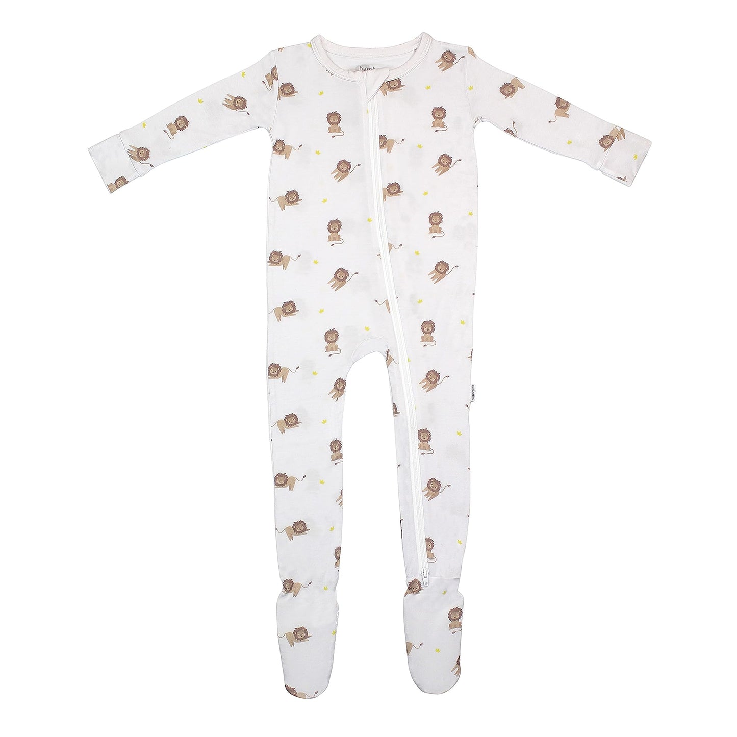 Lion Footie For Baby - 95% Viscose From Bamboo, 5% Spandex - Soft Newborn Sleepwear, Baby Pajamas, Unisex Baby Clothes, Zipper R