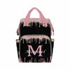 Newcos Personalized Sparkly Glitter Drips Pink Rose Gold Blush Diaper Bag With Name Nappy Bags Travel Casual Mummy Backpack For