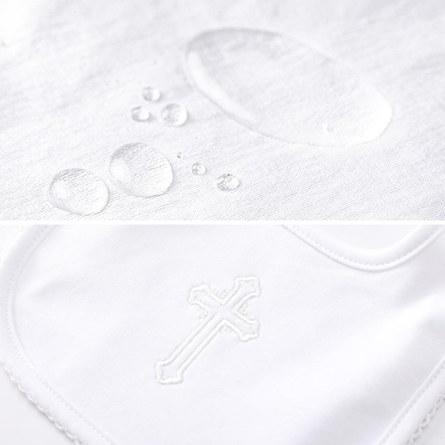 Pureborn Baby Boys Baptism Outfits Long Sleeve Christening Romper Organic Cotton Jumpsuit With Bonnet And Bib 3 Pcs White 3-6 Mo