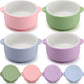 Domensi 2 Sets Kids Porcelain Bowls With Silicone Suction Sleeves Toddler Suction Bowls Baby Bowl Microwave Dishwasher Safe Cere
