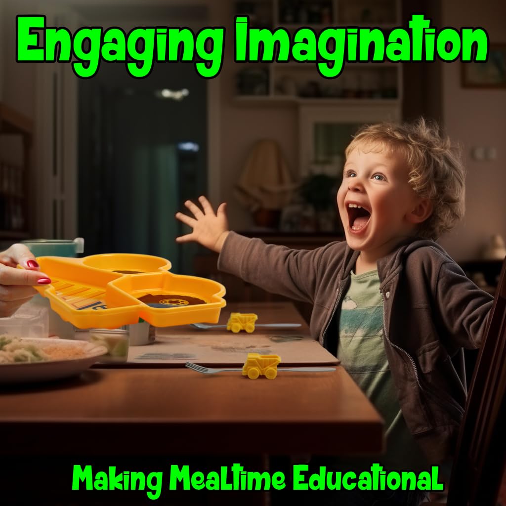 Funwares Engaging Kids' Dinnerware Set: Durable, Divided Plate, Ideal For Picky Eaters, Educational Mealtime, Easy Cleaning, Gif