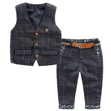Taojian Baby Vintage Style And Wedding Tuxedo Waistcoat Outfit Suit (As1, Age, 4_Years, Dark Blue)