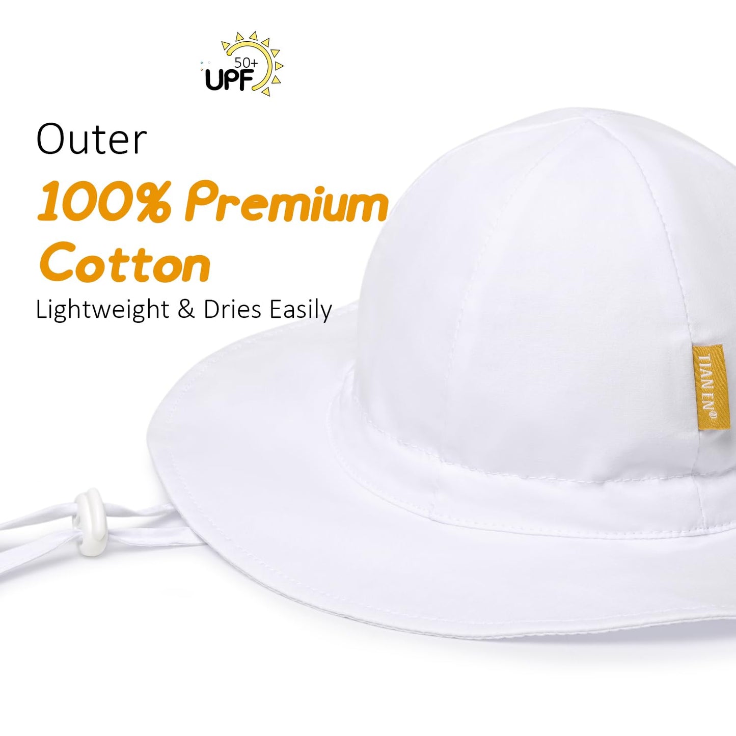 Baby Girl Sun Hat With Upf 50+ Outdoor Adjustable Toddler Beach Hat With Wide Brim Bucket Hats For Kids 2-4 Years
