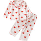 Qiylii Toddler Kids Baby Girl Satin Pajamas Set, Heart Print Valentine'S Day Silk Pajamas Sleepwear 2Pc Valentine Satin Pjs (8T,
