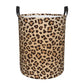 Gbuzozie Leopard Print Round Laundry Hamper Animal Skin Texture Storage Basket Toys Clothes Organizer Bin For Home Bathroom Bedr