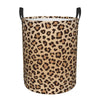 Gbuzozie Leopard Print Round Laundry Hamper Animal Skin Texture Storage Basket Toys Clothes Organizer Bin For Home Bathroom Bedr