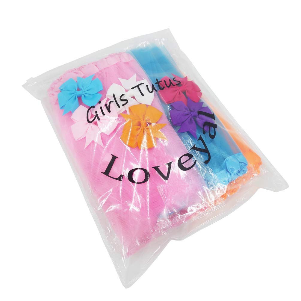 Lylkd 6Pcs Tutus For Girls Princess Ballet Tulle Skirt Dress Up Costumes(2-8T)