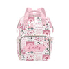 Noverbibi Personalized Cute Cow Pink Diaper Bag with Name - Custom Baby Bag, Nursing Tote Backpack for Mom, Custom Name Mommy Da