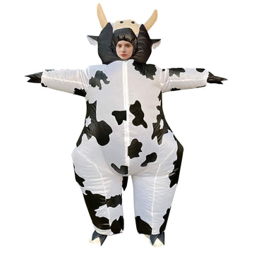 Arokibui Inflatable Cow Costume Blow Up Costume Cosplay Party Festival Halloween Costume Parade Carnival Costume Jumpsuit